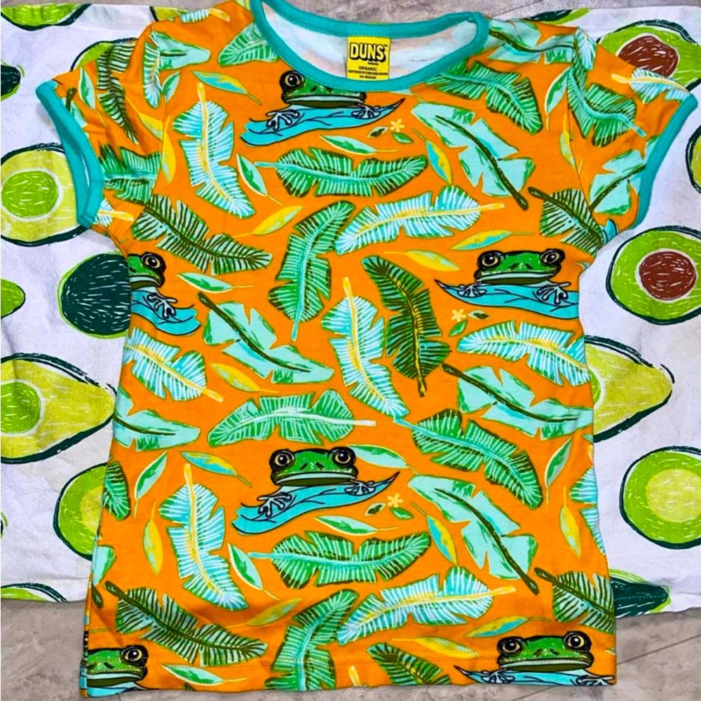 Duns Sweden Organic Frog Tee Size 128 (8Y) Unisex NWOT